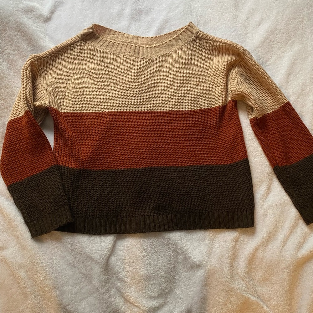 SHEIN Sweater Colorblock Stripe Knit Business Casual Fall Cute
